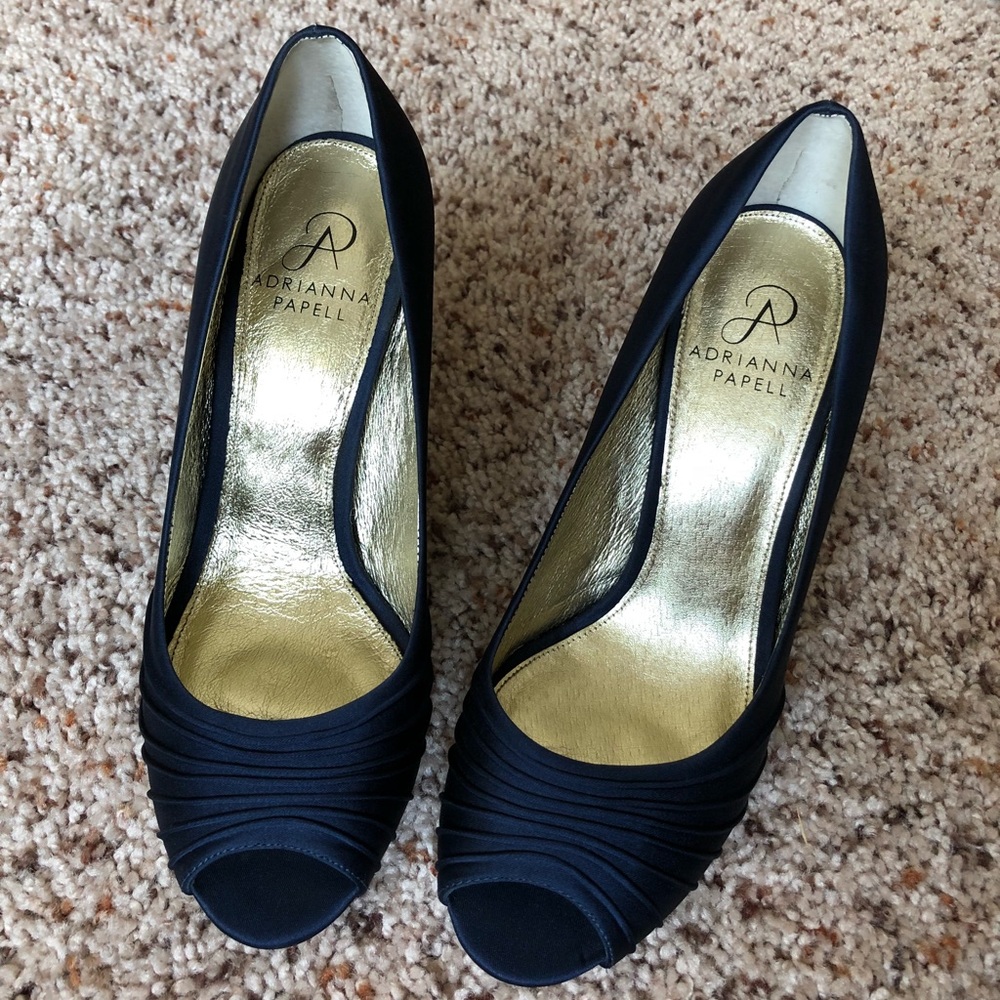 Adriana Papell Navy Heels